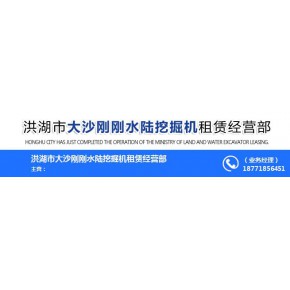 洪湖市大沙刚刚水陆挖掘机租赁经营部